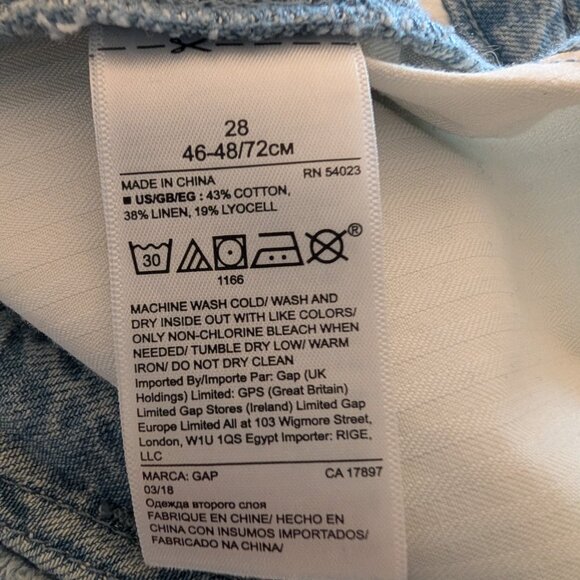 Gap Light Wash Belted A-line Denim Midi Skirt – Size 28 Vintage style - Picture 11 of 12